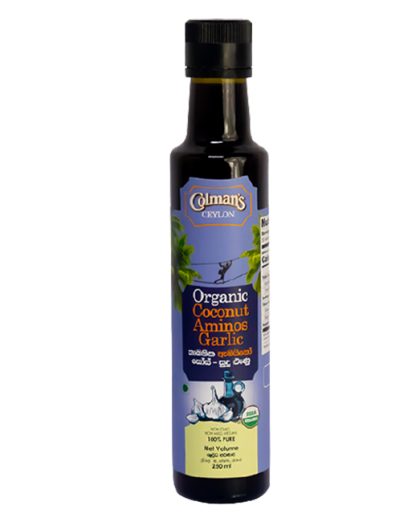 Colmans organic coconut aminos garlic